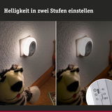 Weißes LED-Nachtlicht mit Steckdose und zwei Helligkeitsstufen, ideal für Kinderzimmerbeleuchtung