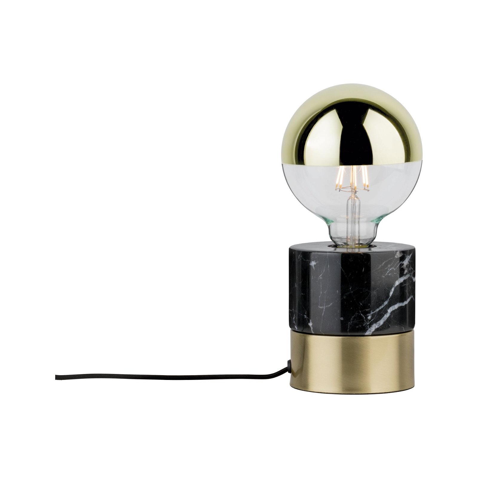 Neordic LED-tafellamp Vala E27 max. 20W Messing geborsteld/Marmer Metaal/Marmer