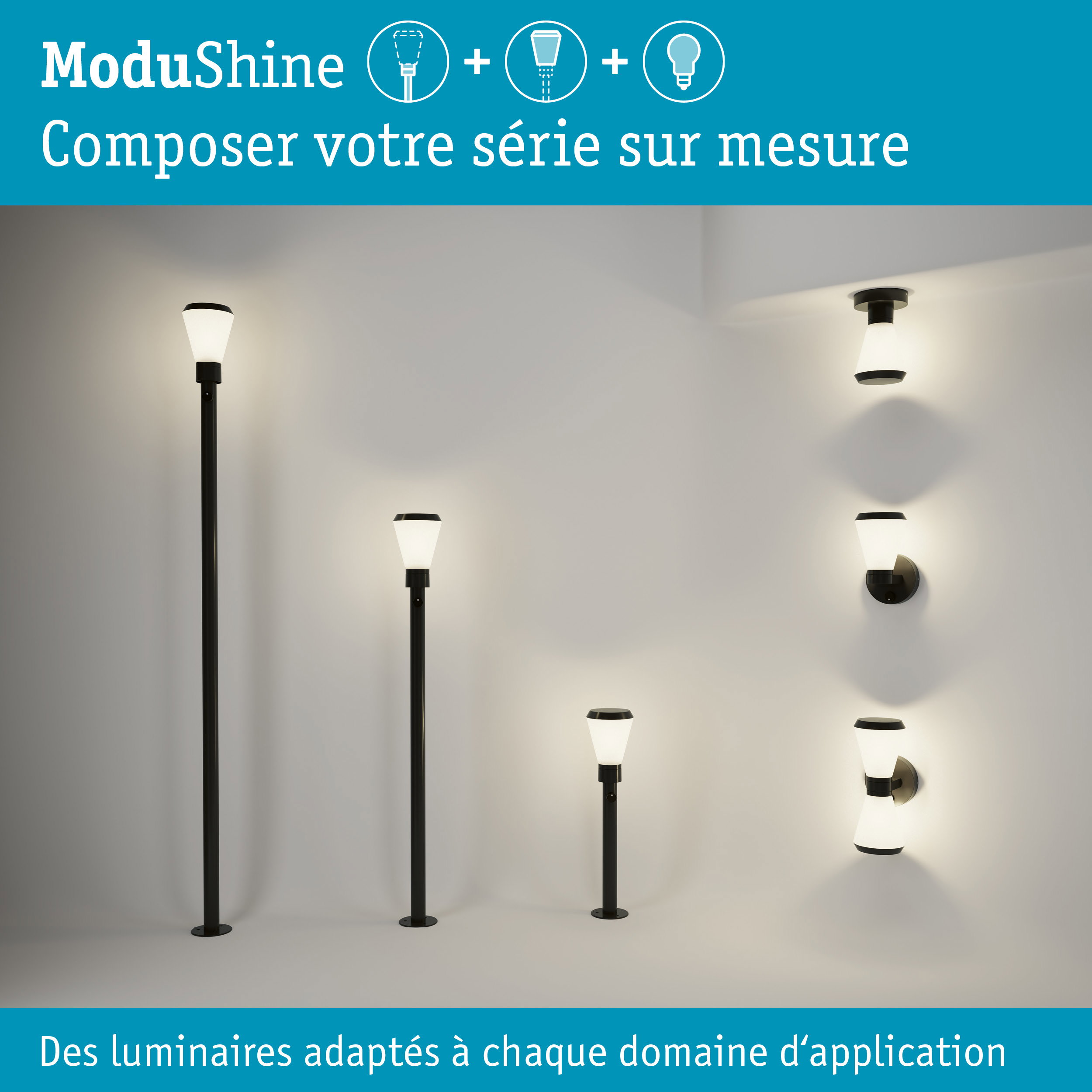 Kit ModuShine Borne Varino moyen sans capteur Anthracite