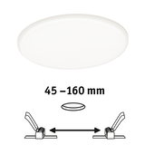 Ronde witte LED-plafondlamp met verstelbare inbouwmaat van 45 tot 160 mm voor moderne verlichting