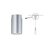 Silver aluminum ceiling holder for pendant lights with cable attachment for modern lighting setups