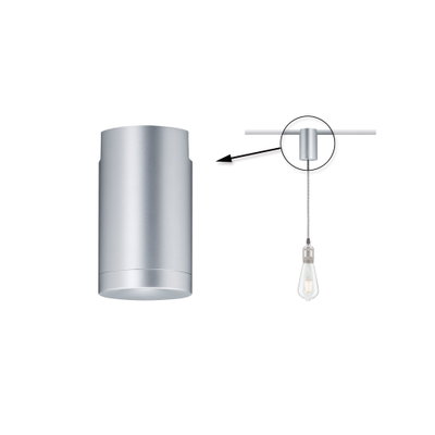 Silver aluminum ceiling holder for pendant lights with cable attachment for modern lighting setups