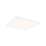 Square white LED ceiling light with warm white illumination for modern living spaces