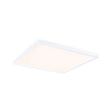 Square white LED ceiling light with warm white illumination for modern living spaces