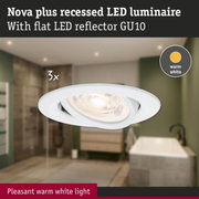 Nova plus white recessed LED spotlight with warm white light for indoor lighting