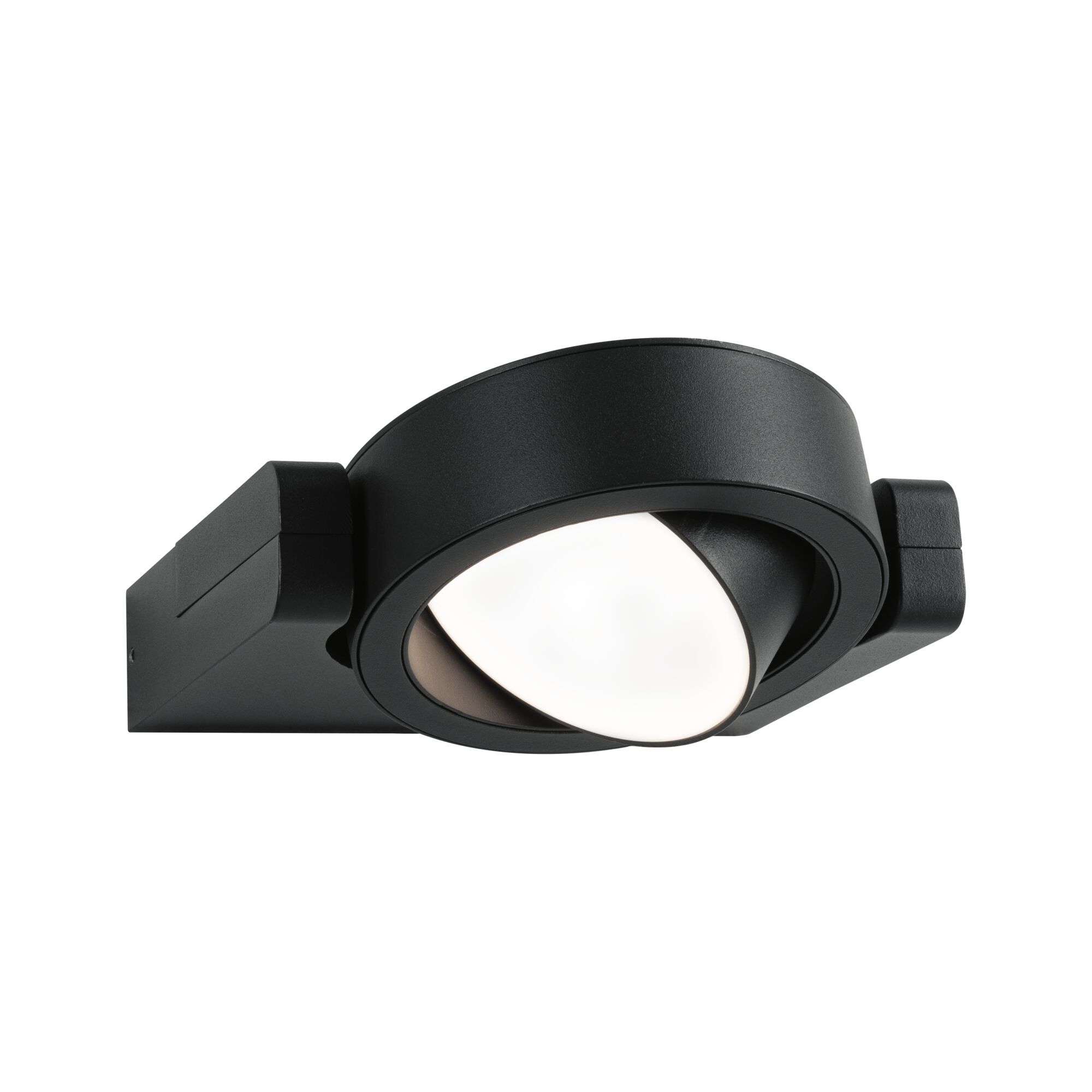 Schwarze LED-Wandleuchte mit schwenkbarem, weißem Leuchtmittel für moderne Innenbeleuchtung