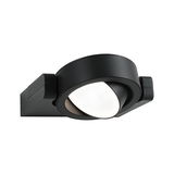 Schwarze LED-Wandleuchte mit schwenkbarem, weißem Leuchtmittel für moderne Innenbeleuchtung