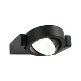 Schwarze LED-Wandleuchte mit schwenkbarem, weißem Leuchtmittel für moderne Innenbeleuchtung