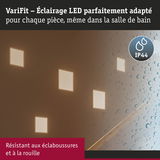 Éclairage mural LED carré blanc VariFit, résistant aux éclaboussures et à la rouille, IP44 pour salle de bain