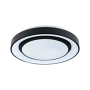 Runde LED-Deckenleuchte in Schwarz mit weißem Leuchtring und Sterneneffekt für modernes Ambiente