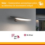 Applique murale extérieure grise solaire avec détecteur de mouvement et commutation automatique