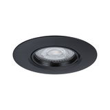 Zwarte metalen inbouwspot met helder glas en LED-licht voor moderne binnenverlichting