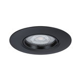 Black metal recessed spotlight with clear glass and LED light for modern indoor lighting