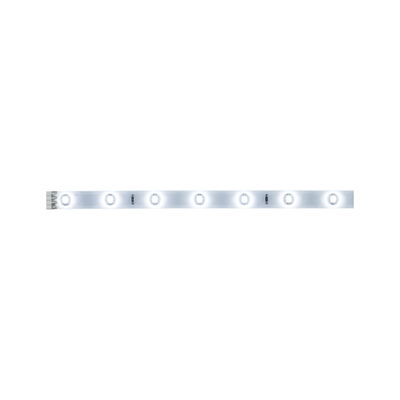 Weiße LED-Lichtleiste mit mehreren Leuchtdioden auf transparentem Träger für flexible Beleuchtung