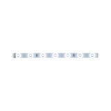 White LED light strip with multiple diodes on transparent base for flexible lighting solutions