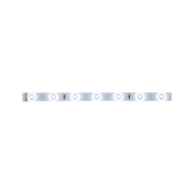 Weiße LED-Lichtleiste mit mehreren Leuchtdioden auf transparentem Träger für flexible Beleuchtung
