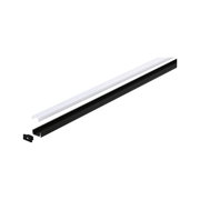 Black aluminum profile with white diffuser for LED strip lighting, modern lighting accessory