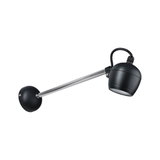 Schwarze Wandlampe mit verstellbarem Edelstahlarm, moderner LED-Strahler für Innenbeleuchtung