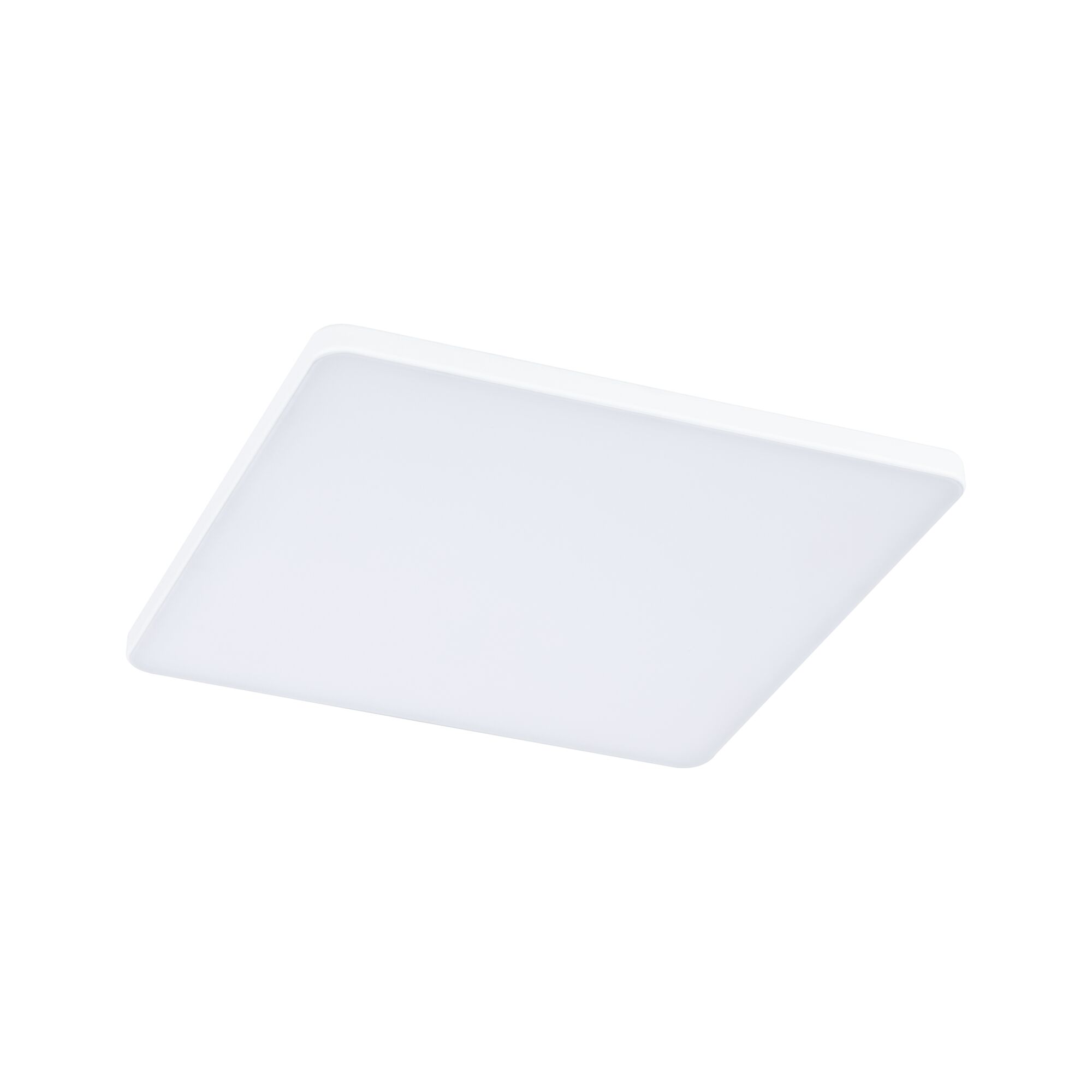 White square LED ceiling panel with plastic frame for modern indoor lighting solutions