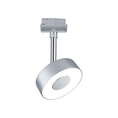 Runder LED-Spot in Silber mit verstellbarem Stab für moderne Akzentbeleuchtung