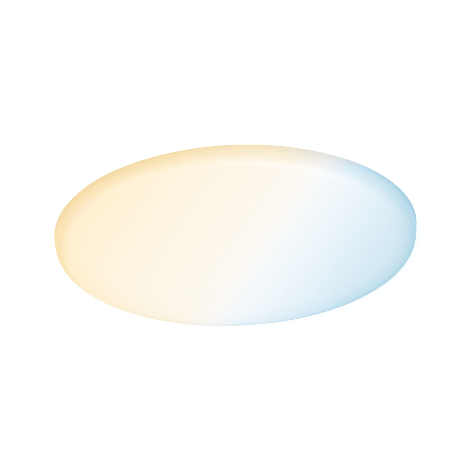 Round LED ceiling light with warm and cool white light for modern room illumination