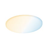 Round LED ceiling light with warm and cool white light for modern room illumination