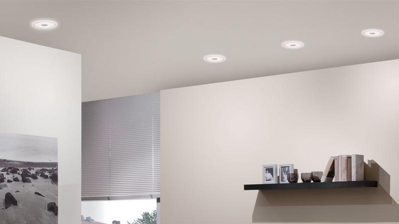 Einbaustrahler, die mit der Decke verschmelzen. Flache Einbaustrahler von Paulmann