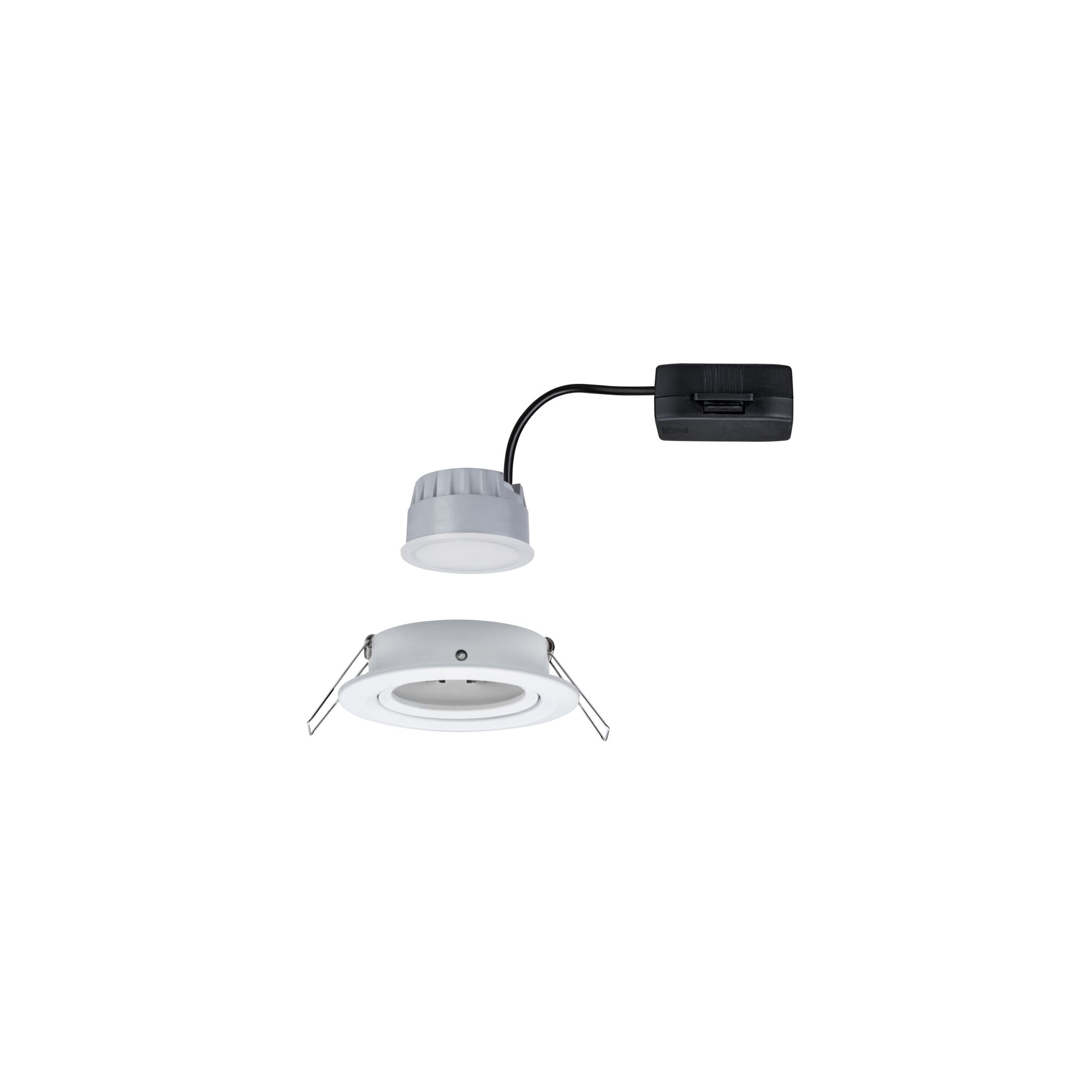 Spot encastré LED blanc en métal avec câble de connexion noir pour éclairage intérieur moderne