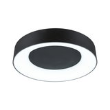 Ronde zwarte LED-plafondlamp met witte lichtgevende ring, modern ontwerp voor woonruimtes