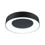 Runde LED-Deckenleuchte in Schwarz mit weißem Leuchtring, modernes Design für Wohnräume