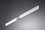 Modern white metal LED pendant light with linear design for stylish room illumination