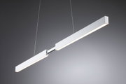 Suspension LED blanche en métal au design linéaire pour un éclairage intérieur élégant