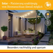 Solarbetriebene Außenlichterkette mit warmweißem Licht und IP67 Schutz für Garten und Terrasse