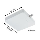 White square LED panel made of plastic measuring 227x196x48 mm for modern lighting solutions