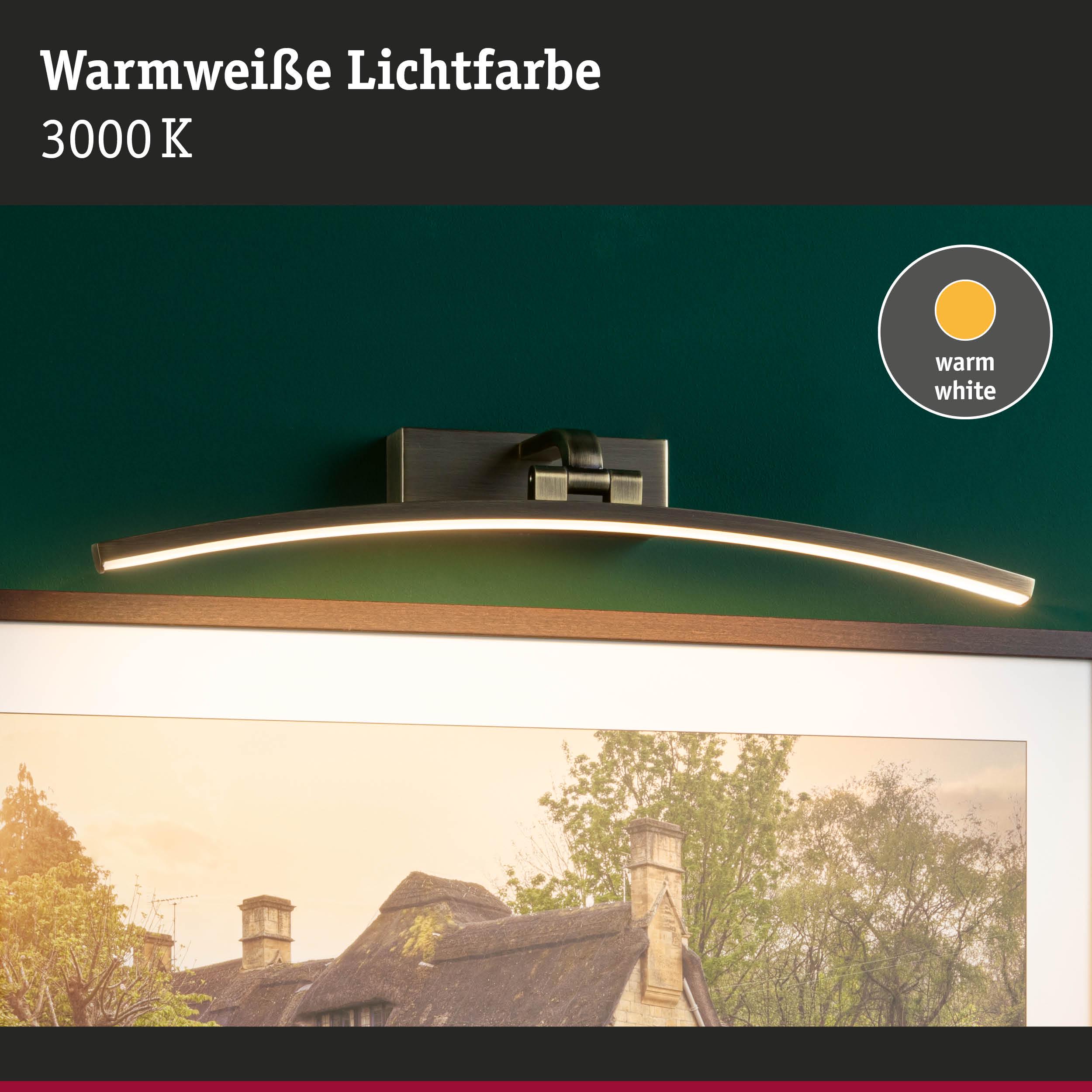 LED-Bilderleuchte in gebürstetem Metall mit warmweißer Lichtfarbe 3000K für Wanddekoration