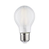 Frosted white LED bulb with metal E27 base and glass body for energy-efficient lighting
