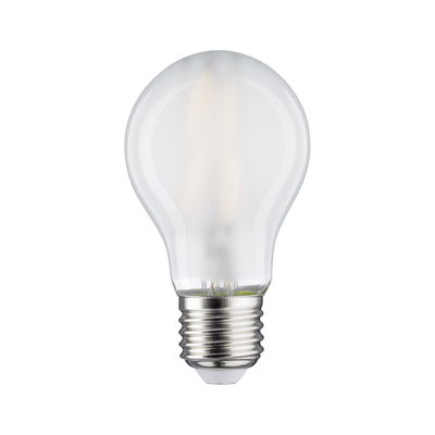 Frosted white LED bulb with metal E27 base and glass body for energy-efficient lighting