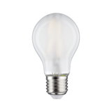 Mattweiße LED-Glühbirne mit E27-Fassung aus Metall und Glas für energiesparende Beleuchtung