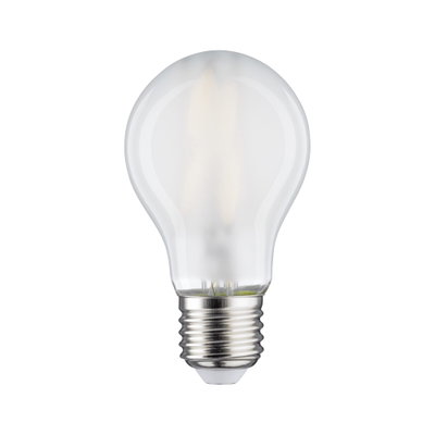 Mattweiße LED-Glühbirne mit E27-Fassung aus Metall und Glas für energiesparende Beleuchtung