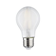 Mattweiße LED-Glühbirne mit E27-Fassung aus Metall und Glas für energiesparende Beleuchtung
