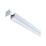White aluminum LED profile with removable end cap for modern lighting installations