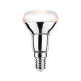 Reflector bulb with E14 base in silver metal finish for energy-efficient lighting solutions