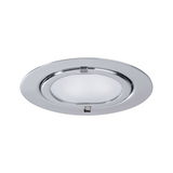 Boîtier de spot encastré rond en métal chromé avec diffuseur blanc pour éclairage LED