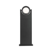 Schwarze LED-Außenwandleuchte aus Metall mit rundem Leuchtkopf für moderne Gartenbeleuchtung