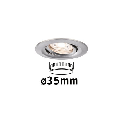 Spot encastré rond en aluminium brossé de 35 mm de diamètre pour éclairage LED
