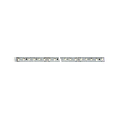 Flexible LED strip with warm white LEDs on silver circuit board for decorative lighting