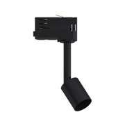 Schwarzer LED-Spot aus Metall mit Schienenadapter für flexible Beleuchtung im Innenbereich