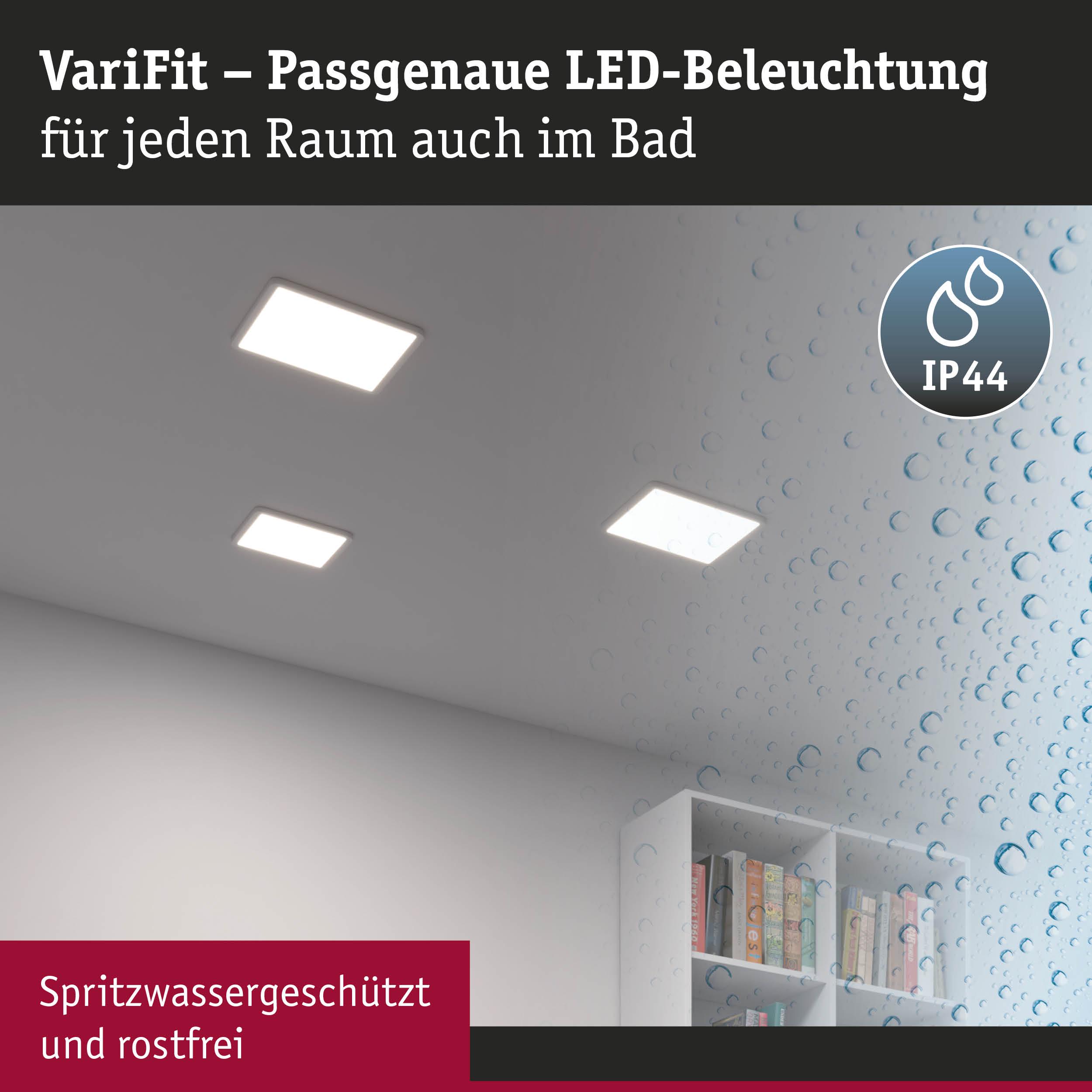 VariFit LED-Deckenleuchten in Weiß, spritzwassergeschützt IP44, ideal für Badezimmerbeleuchtung