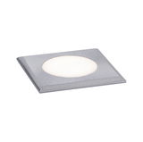 Quadratischer LED-Einbaustrahler aus gebürstetem Aluminium in Silber für moderne Innenbeleuchtung