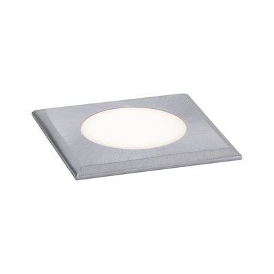 Quadratischer LED-Einbaustrahler aus gebürstetem Aluminium in Silber für moderne Innenbeleuchtung